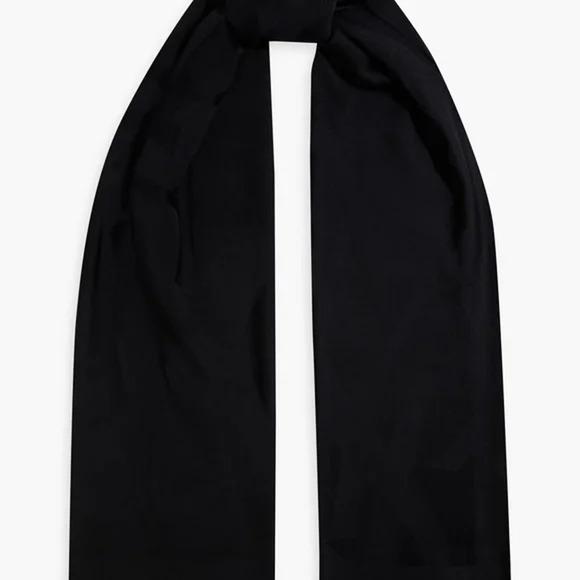 Saint Laurent YSL Monogram Scarf in 100% Wool Jacquard Black HUGE Logo Large NWT - Picture 3 of 13